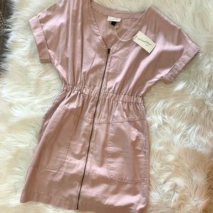 Universal Threads Chambray Blush Zip up Dress